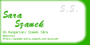 sara szamek business card