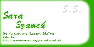 sara szamek business card